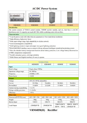 Sistema de alimentación de corriente continua montado en bastidor 30A - 600A Sistemas de alimentación de corriente continua de telecomunicaciones